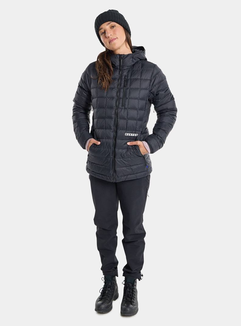 Black Burton Mid-Heat Hooded Down Insulated Women's Ski Jackets | EABPUL735