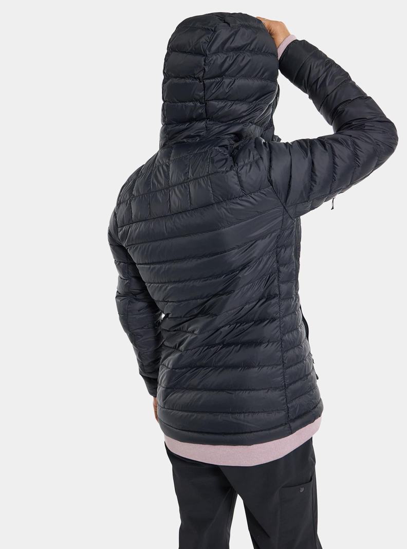 Black Burton Mid-Heat Hooded Down Insulated Women's Ski Jackets | EABPUL735