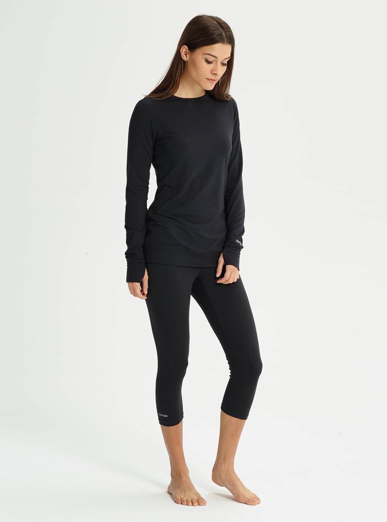 Black Burton Midweight Base Layer Crewneck Women's Base Layer Top | FSMAQL401