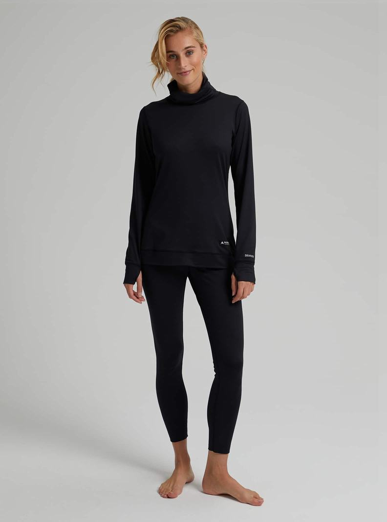 Black Burton Midweight Base Layer Long Neck Shirt Women's Base Layer Top | FGKPHY237