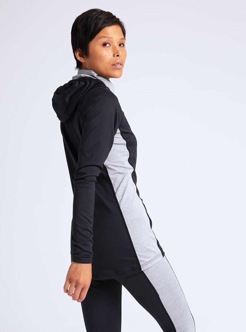 Black Burton Midweight X Base Layer Long Neck Hoodie Women's Base Layer Top | CXOQDN731