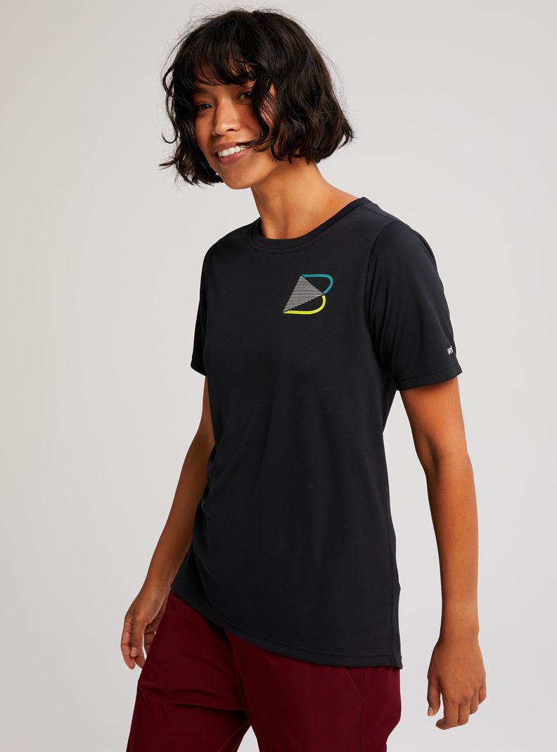 Black Burton Multipath Active Short Sleeve Women's T-Shirts | PYHZQA325