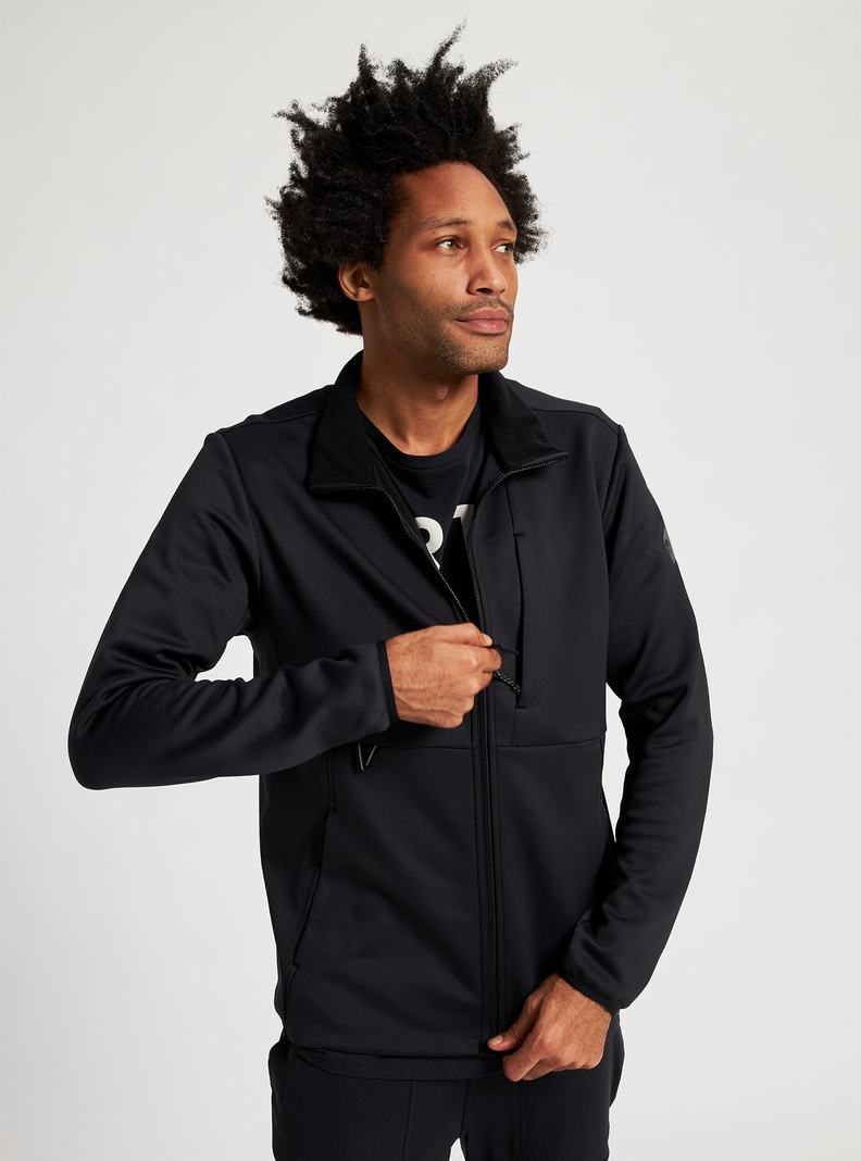 Black Burton Multipath Full-Zip Fleece Men's Sweatshirts | WIOTLH249