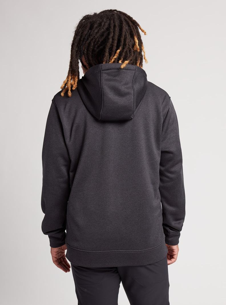 Black Burton Oak Full-Zip Hoodie Men's Sweatshirts | BZFKGO163