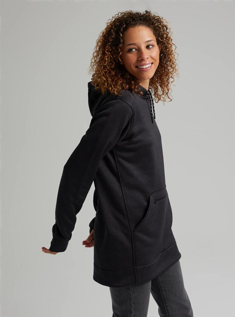 Black Burton Oak Long Pullover Women's Hoodies | AWTDIB540