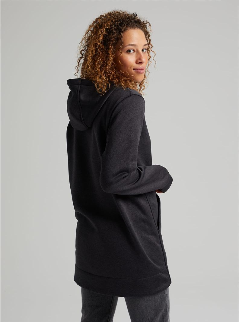 Black Burton Oak Long Pullover Women's Hoodies | AWTDIB540