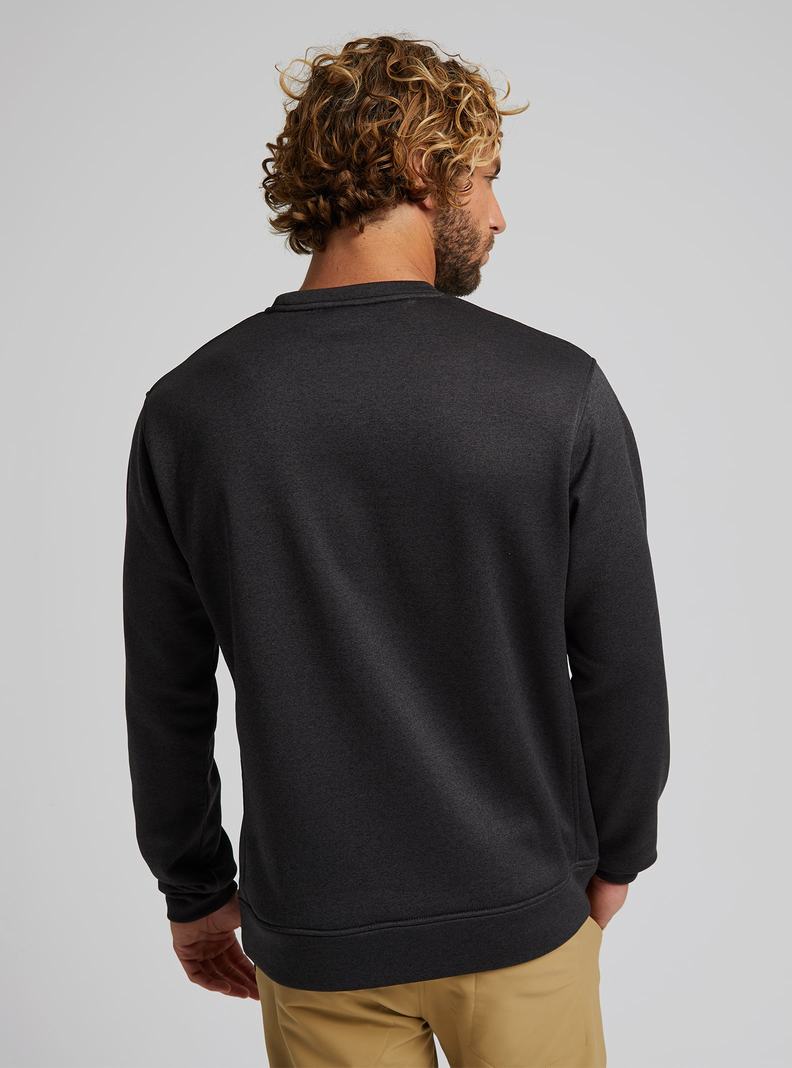 Black Burton Oak Pullover Crew Men's Sweatshirts | MDSHNC516