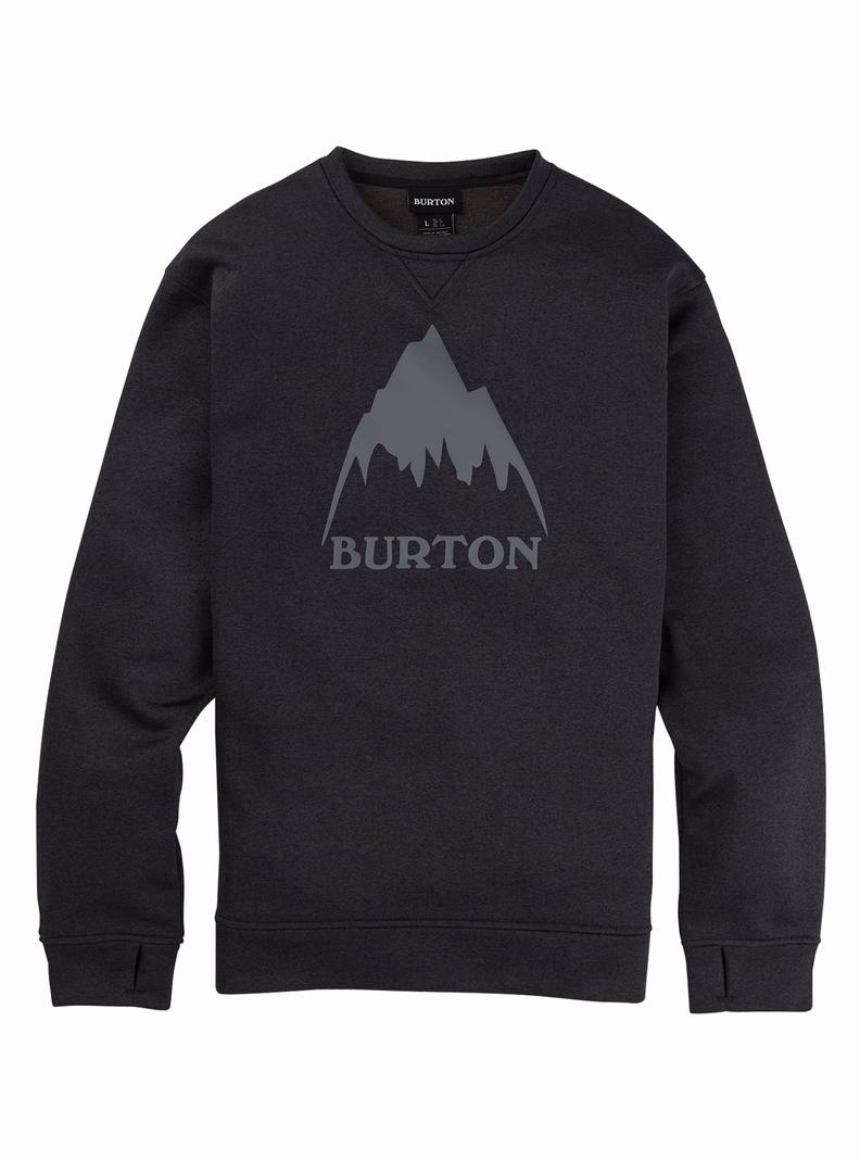 Black Burton Oak Pullover Crew Men\'s Sweatshirts | MDSHNC516