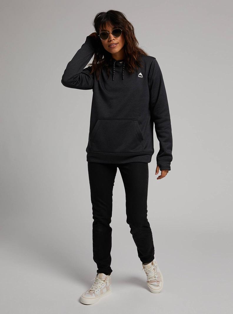 Black Burton Oak Pullover Hoodie Women's Sweatshirts | JABNIP972