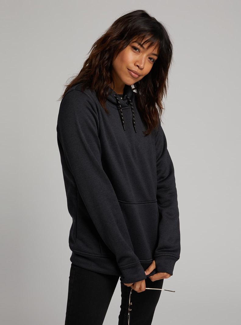 Black Burton Oak Pullover Hoodie Women's Sweatshirts | JABNIP972