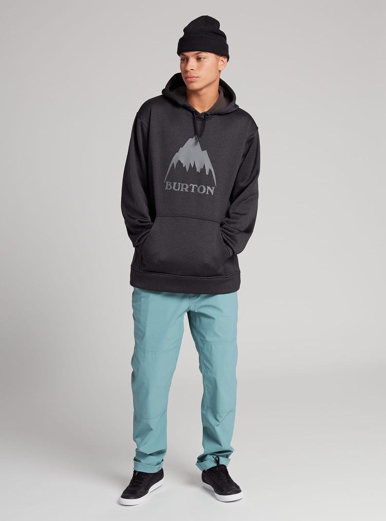 Black Burton Oak Pullover Men's Hoodies | GECNPU835