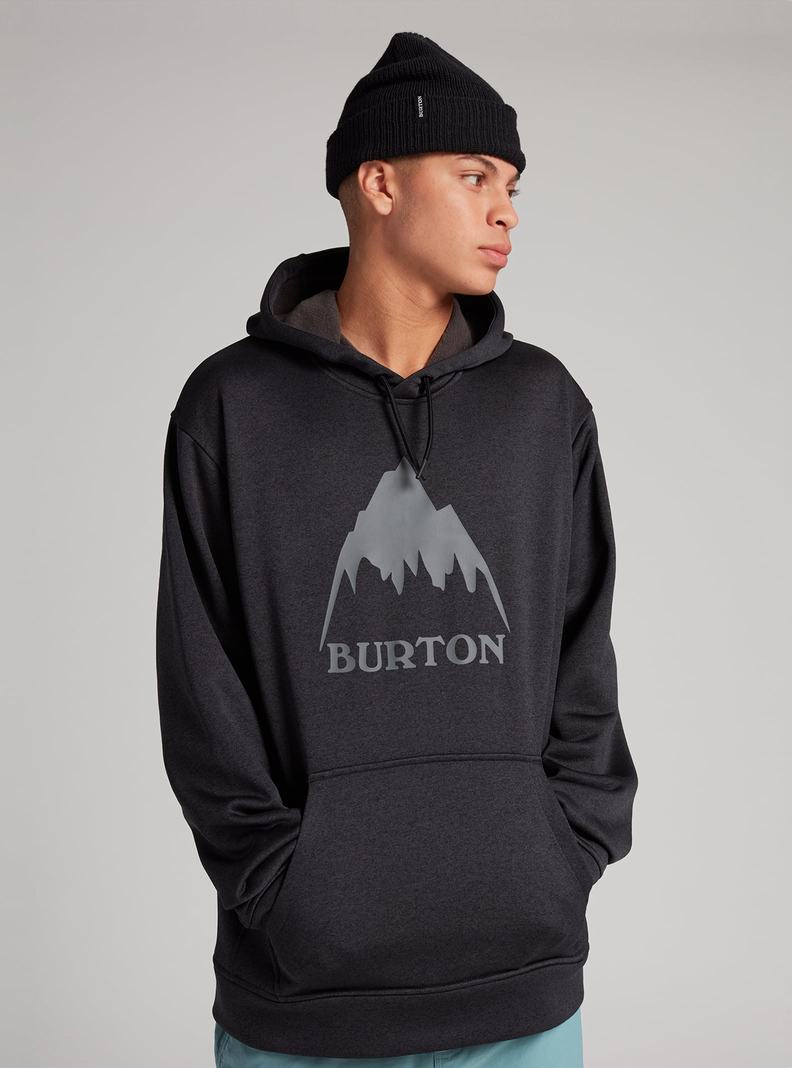 Black Burton Oak Pullover Men's Hoodies | GECNPU835