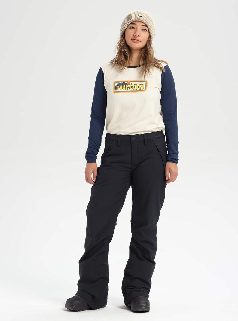 Black Burton Society - Short Women's Ski Pants | DMRIHU418