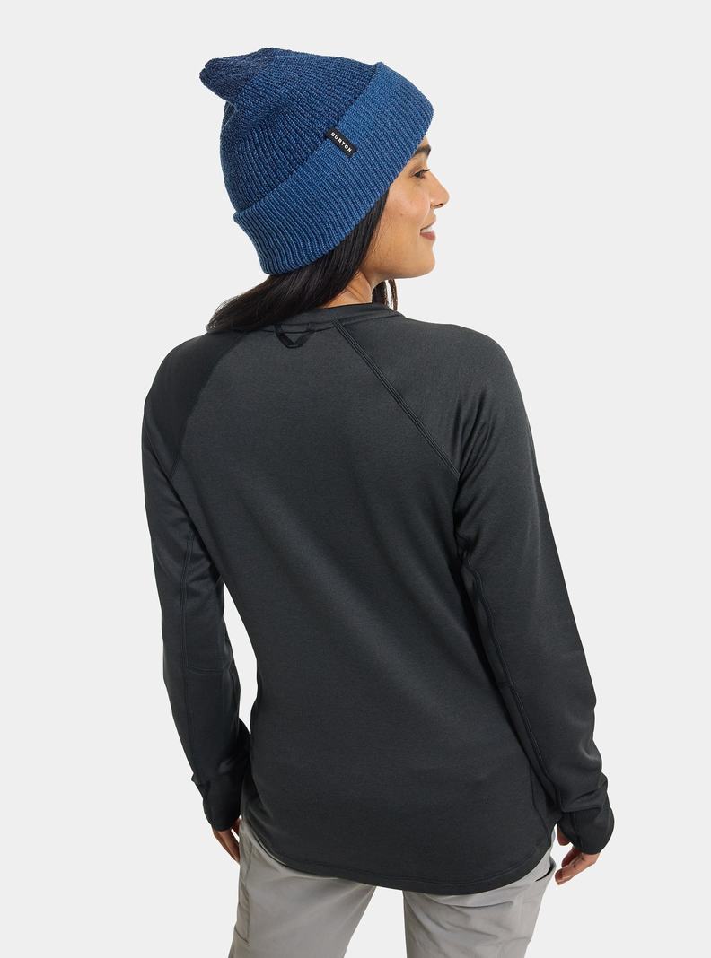 Black Burton Stockrun Crewneck Fleece Women's Sweatshirts | EAMODS394