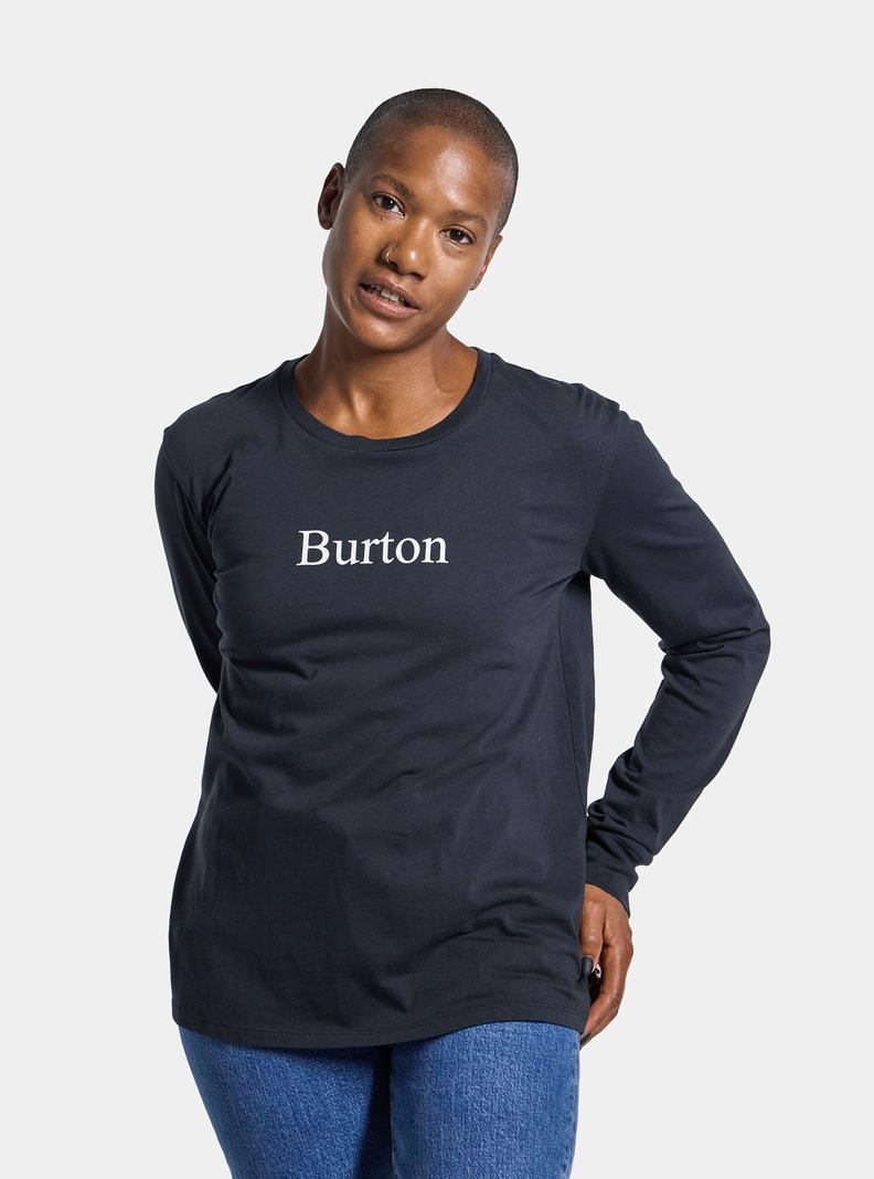 Black Burton Story Board Long Sleeve Women's T-Shirts | JQRKMZ193