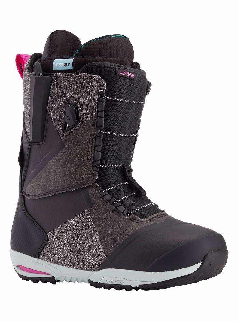 Black Burton Supreme - Wide Women\'s Snowboard Boots | LTHKWN501