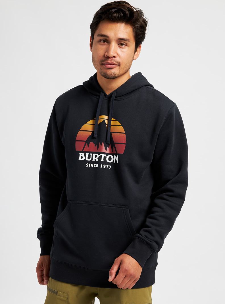 Black Burton Underhill Pullover Men's Hoodies | JRCGYU607