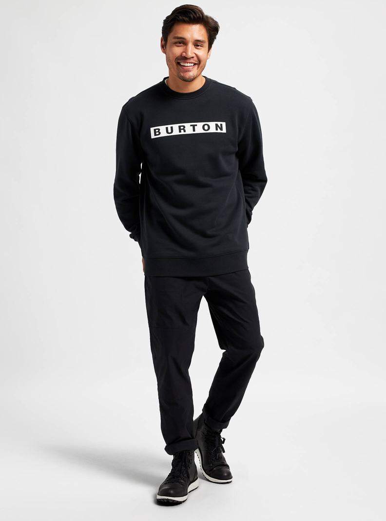 Black Burton Vault Crew Men's Sweatshirts | AJWXKL429