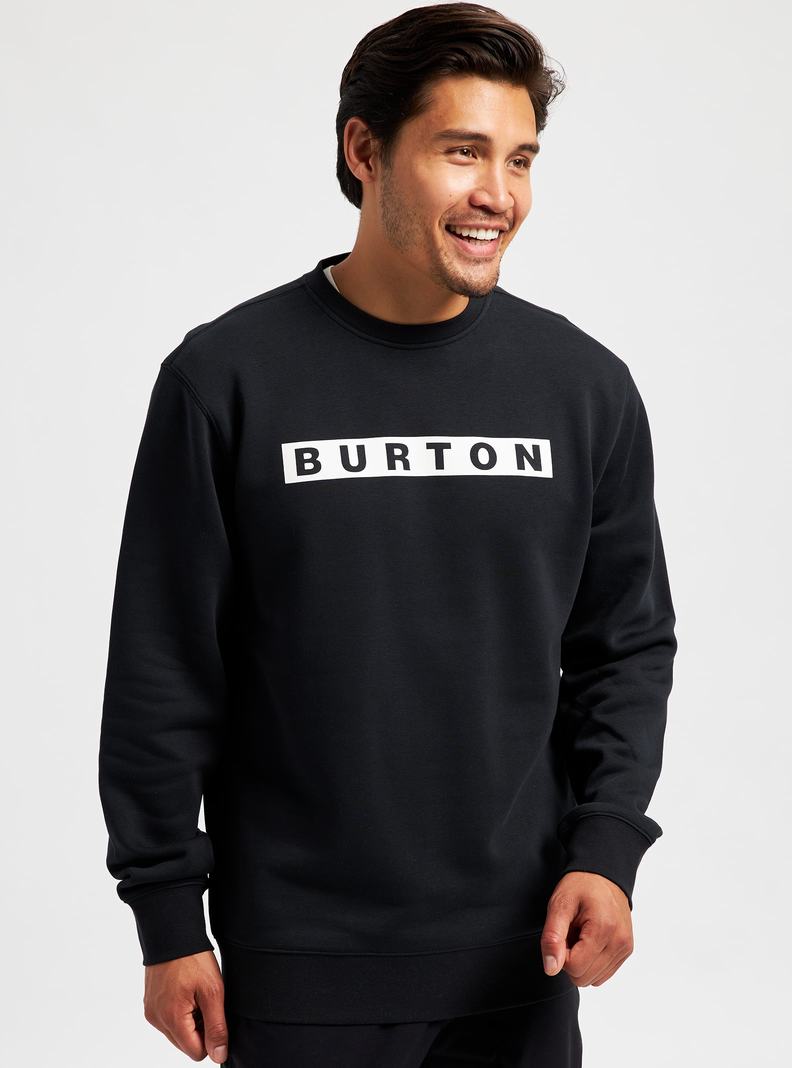 Black Burton Vault Crew Men's Sweatshirts | AJWXKL429