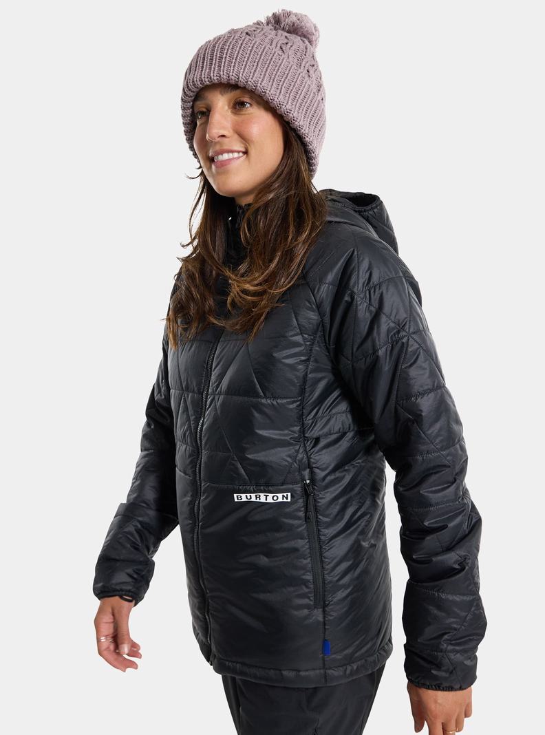 Black Burton Versatile Heat Hooded Synthetic Insulated Women's Ski Jackets | ORHCWX685