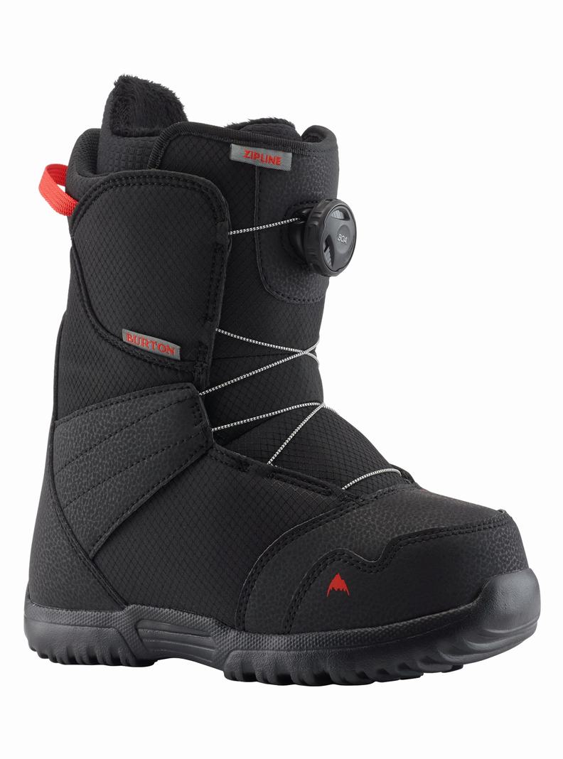 Black Burton Zipline BOA® Kids\' Snowboard Boots | CZPIFA356