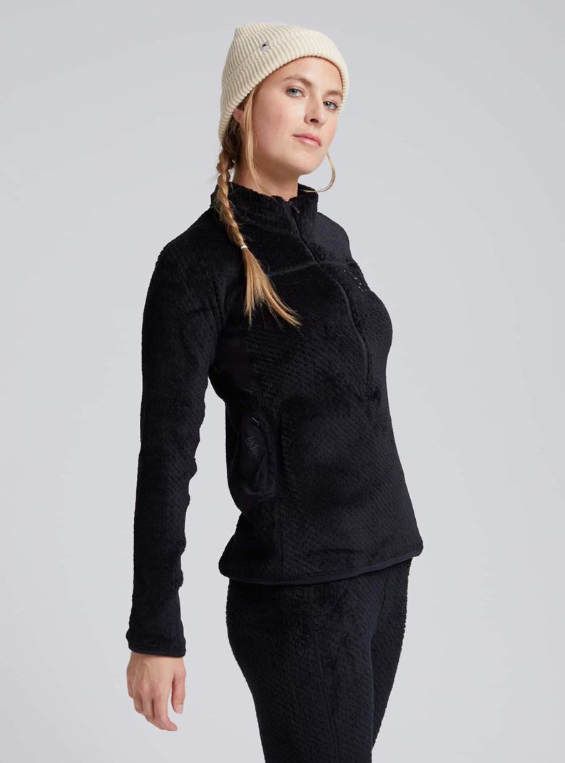 Black Burton [ak] Baker Hi-Loft™ Quarter-Zip Fleece Women's Sweatshirts | UIEMDO638