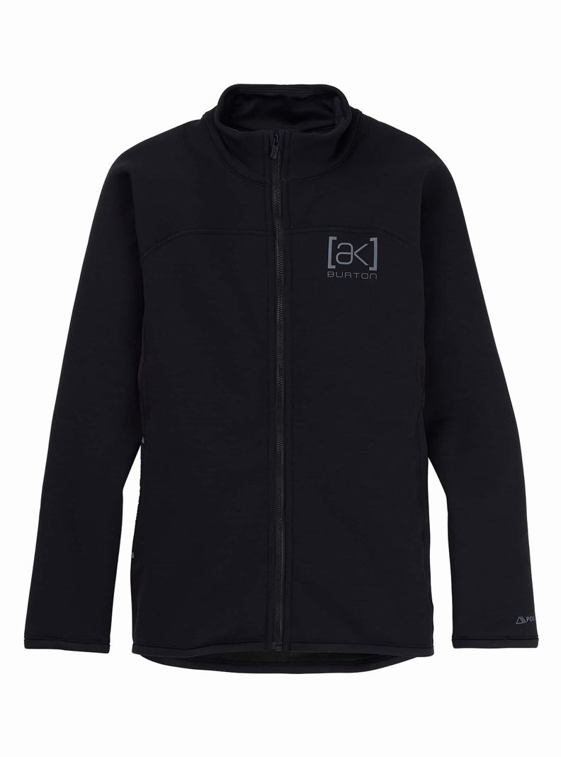 Black Burton [ak] Baker Power Stretch® Full-Zip Fleece Women\'s Sweatshirts | QEOHXC601