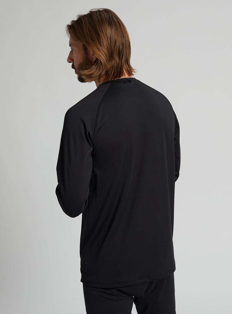 Black Burton [ak] Helium Power Grid™ Crewneck Men's Base Layer Top | SOVBWU183