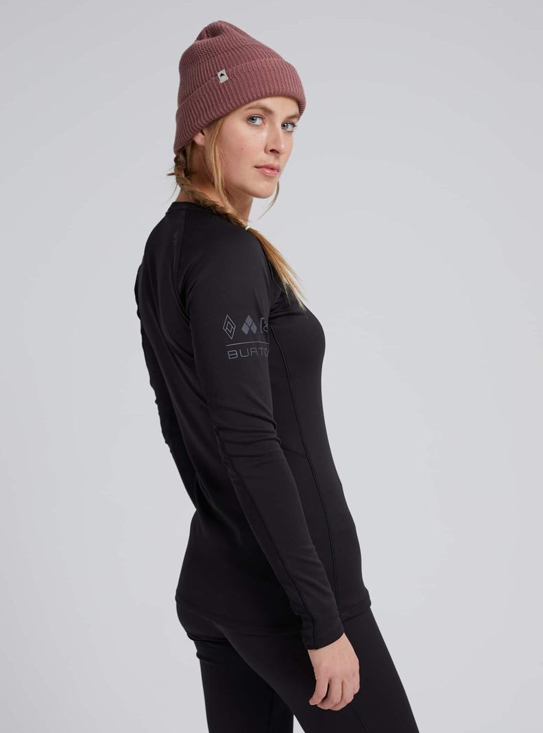 Black Burton [ak] Helium Power Grid™ Crewneck Women's Base Layer Top | ULZNPR137