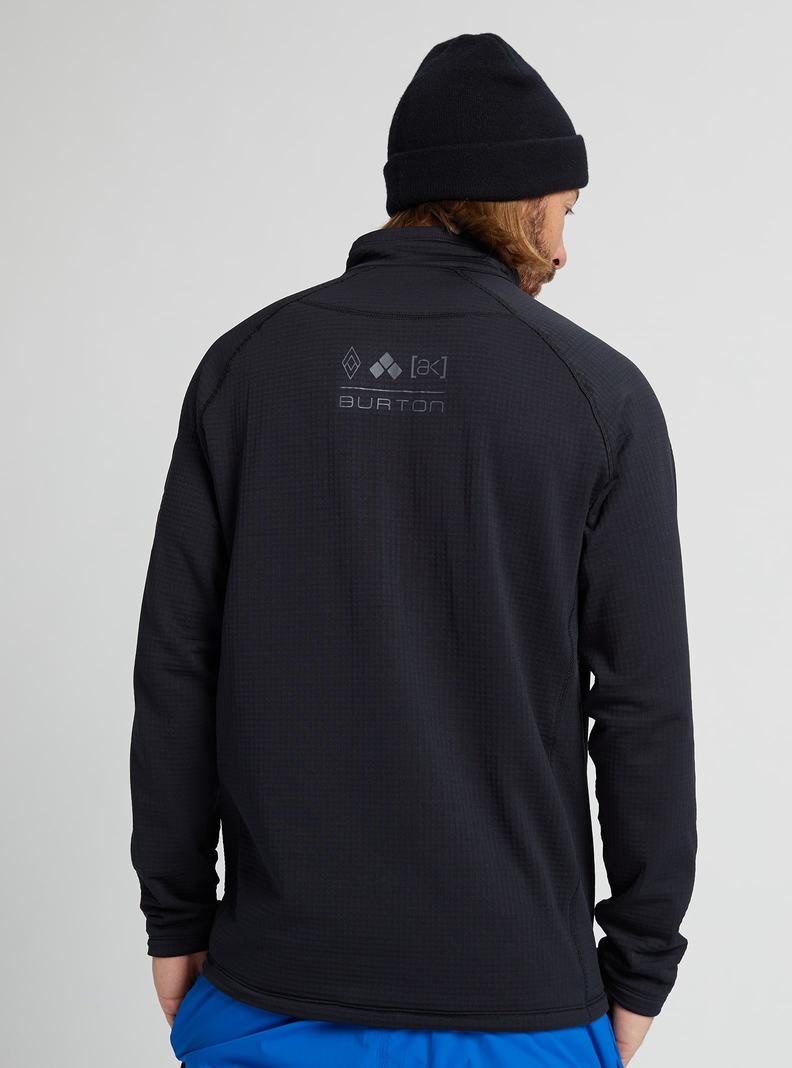 Black Burton [ak] Helium Power Grid™ Half-Zip Fleece Men's Sweatshirts | VIEBLC981