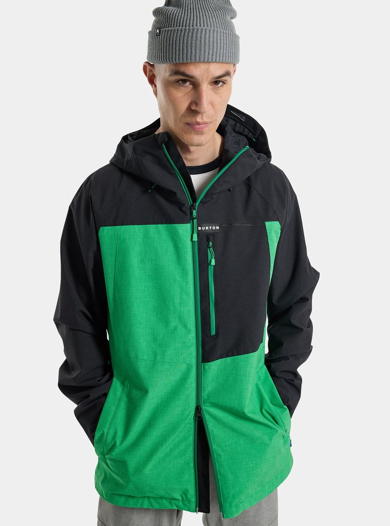 Black / Green Burton Lodgepole 2L Men's Ski Jackets | LWSTAN425