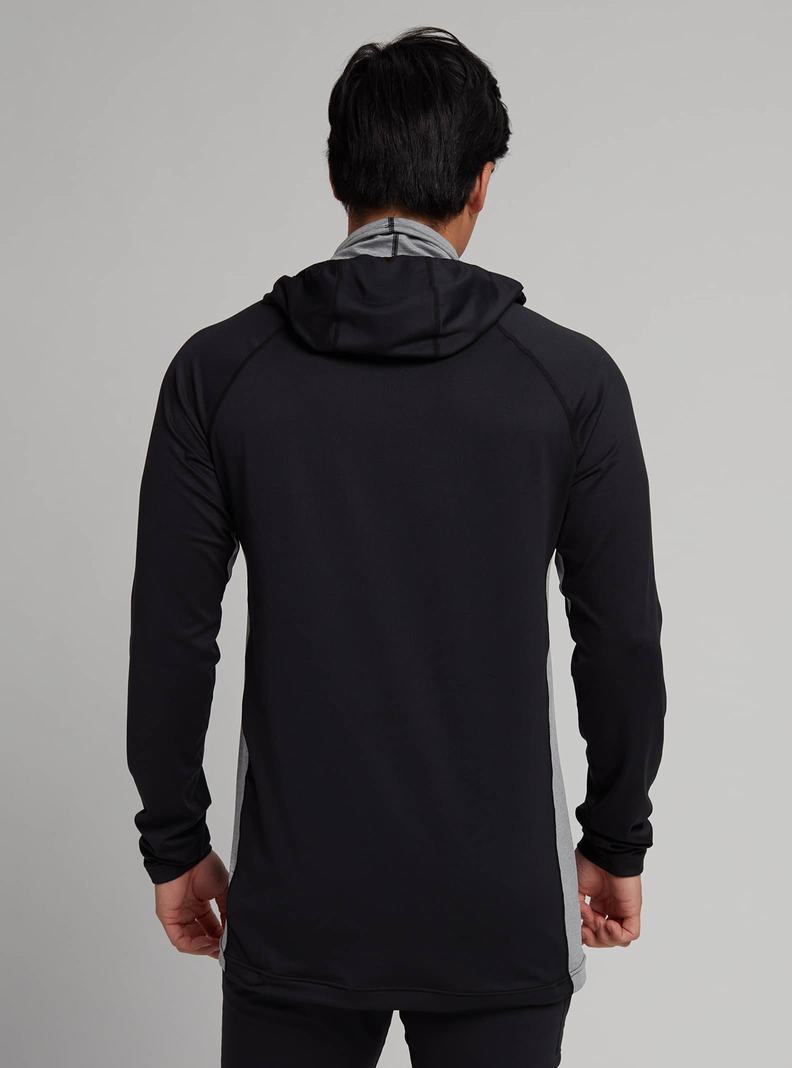 Black / Grey Burton Midweight X Base Layer Long Neck Hoodie Men's Base Layer Top | JZIAMY914