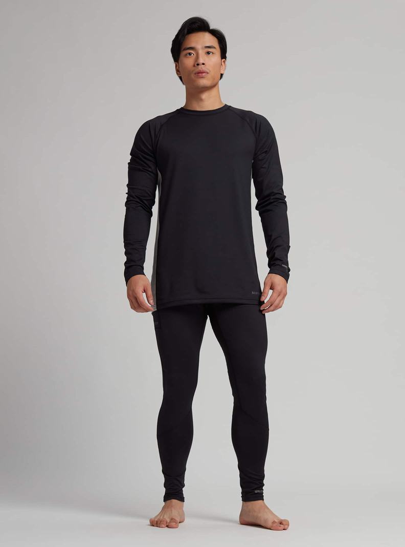 Black / Grey Burton Midweight X Base Layer Crewneck Men's Base Layer Top | LZIAMT659