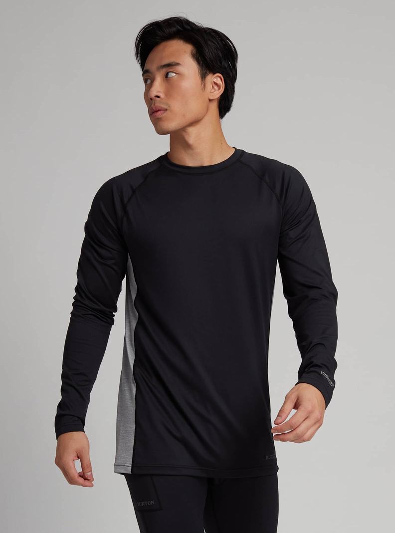 Black / Grey Burton Midweight X Base Layer Crewneck Men's Base Layer Top | LZIAMT659