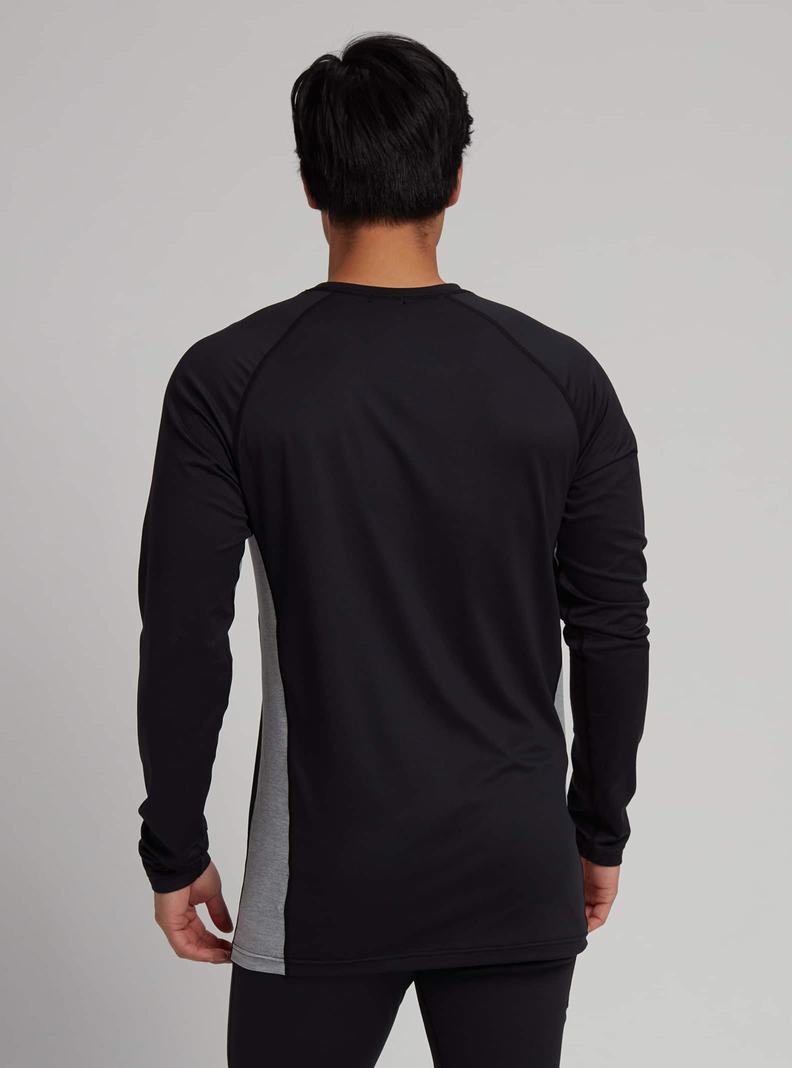 Black / Grey Burton Midweight X Base Layer Crewneck Men's Base Layer Top | LZIAMT659