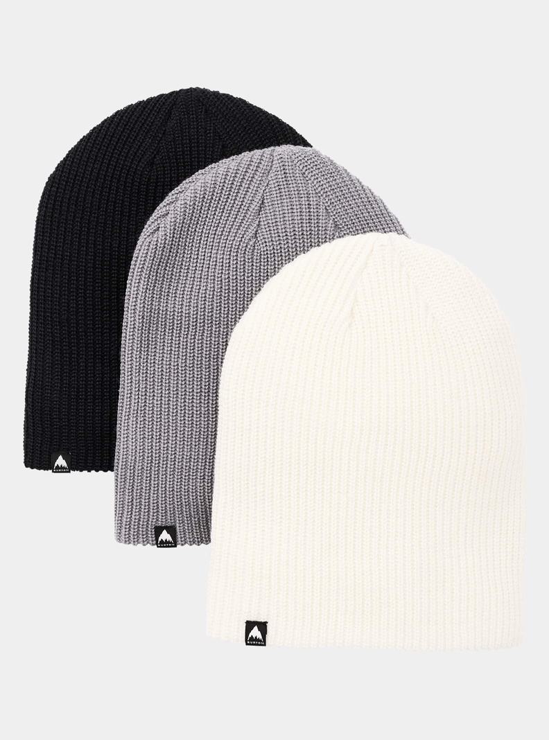 Black / Grey / White Burton Recycled DND (3 Pack) Men\'s Beanie | IYBRQJ012