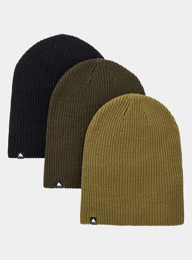 Black / Olive Burton Recycled DND (3 Pack) Men\'s Beanie | DFJVSX389