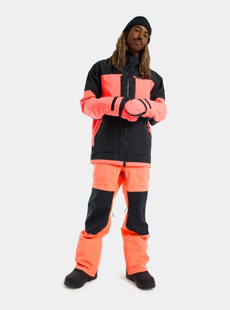 Black / Orange Burton Frostner 2L Men's Ski Jackets | XZOTFU039