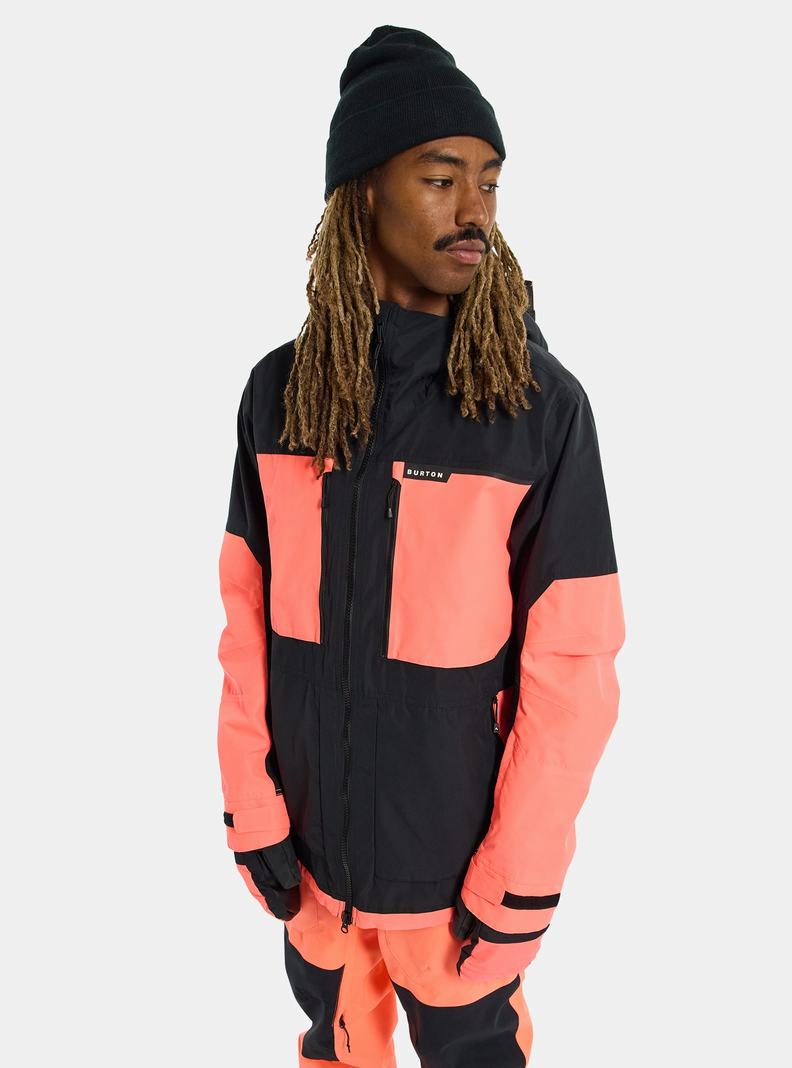 Black / Orange Burton Frostner 2L Men's Ski Jackets | XZOTFU039