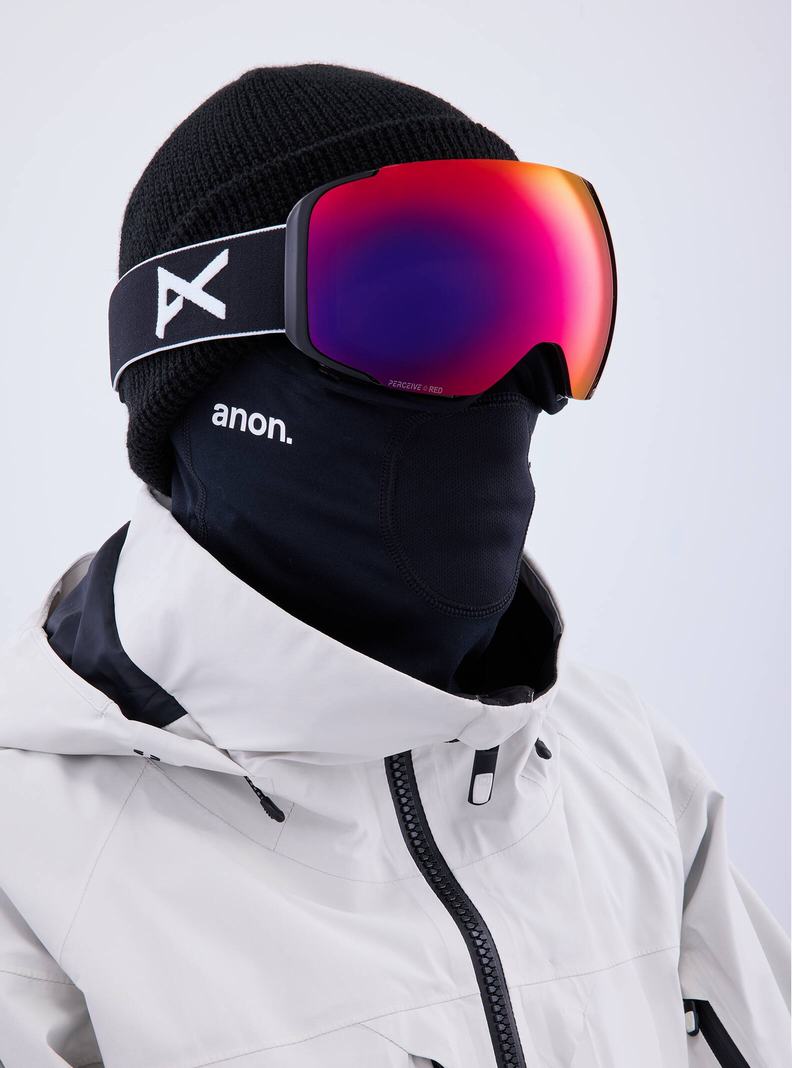 Black / Orange Red Burton Anon M2 Goggles + Bonus Lens + MFI® Face Mask Women's Ski Goggles | IXLQMO834