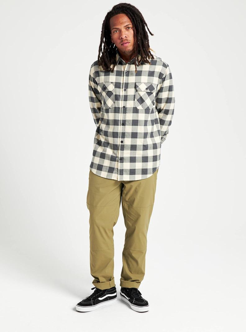 Black / White Burton Brighton Flannel Men's Shirts | SQXPAG730