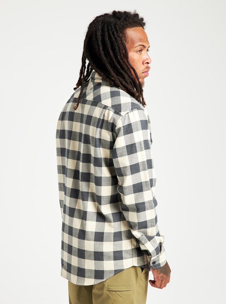 Black / White Burton Brighton Flannel Men's Shirts | SQXPAG730