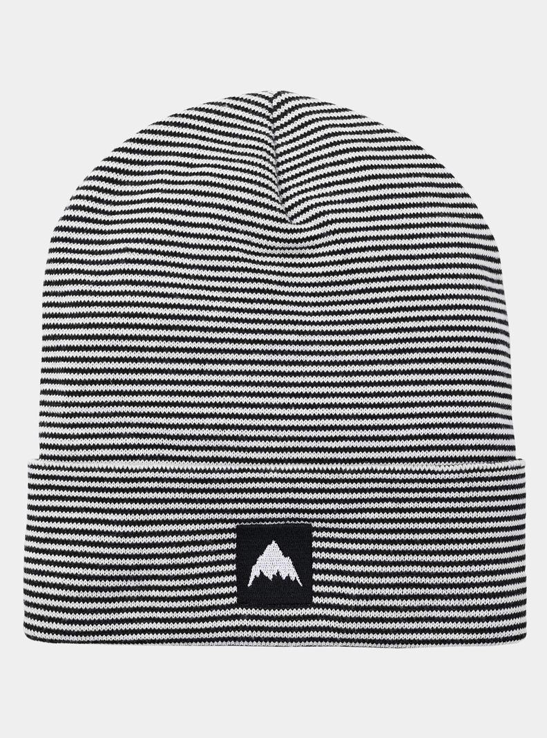 Black / White Burton Recycled Stripe Men\'s Beanie | JHNOIA430