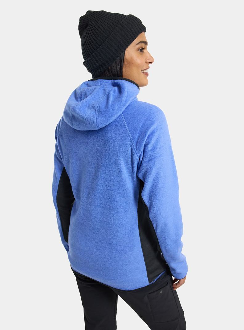 Blue / Black Burton Stockrun Warmest Hooded Full-Zip Women's Fleece | HABYGS238