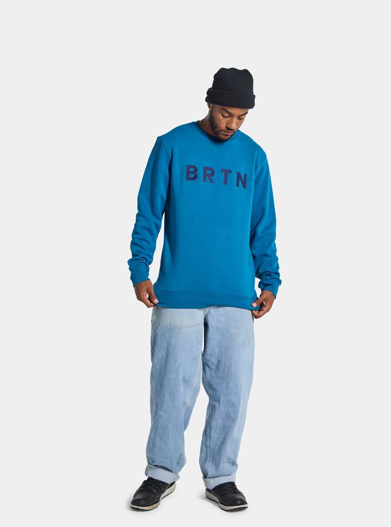 Blue Burton BRTN Crew Men's Sweatshirts | GTHELJ264