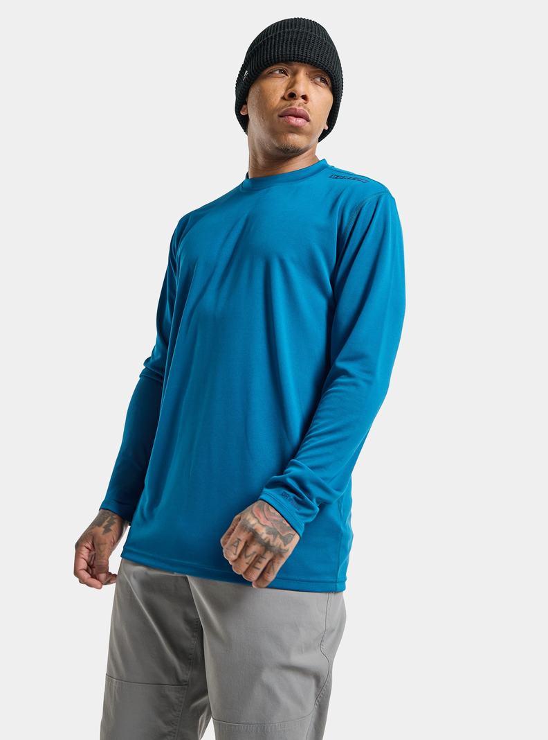 Blue Burton Brand Active Long Sleeve Men's Shirts | RPDEIU845