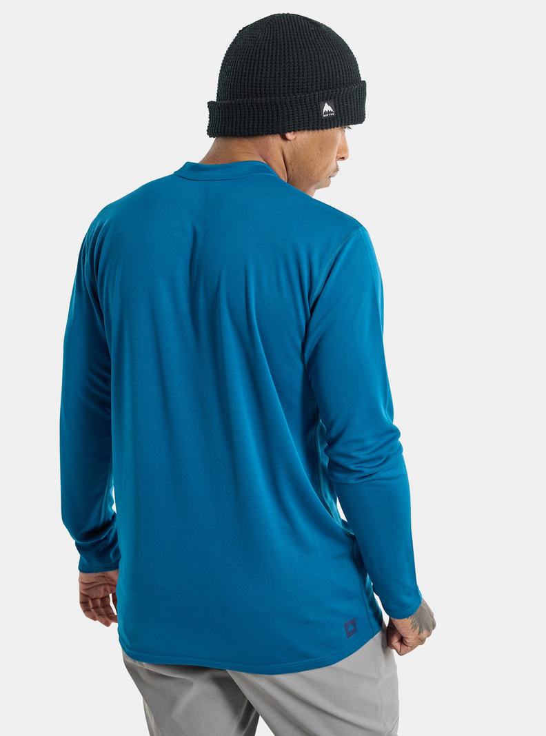 Blue Burton Brand Active Long Sleeve Men's Shirts | RPDEIU845