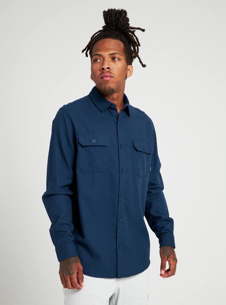 Blue Burton Brighton Flannel Men's Shirts | DSMFIU802