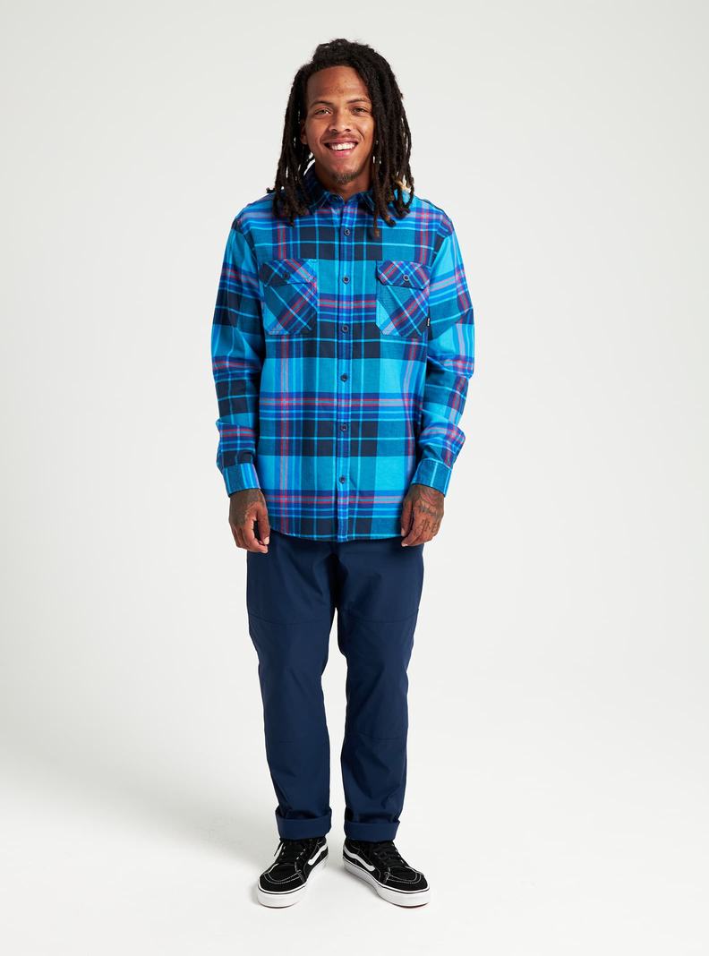 Blue Burton Brighton Flannel Men's Shirts | PUKCRJ275