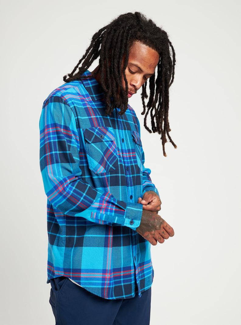 Blue Burton Brighton Flannel Men's Shirts | PUKCRJ275